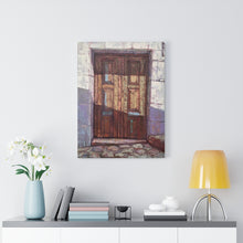 Load image into Gallery viewer, Travel - Greek Door Cobblestone Canvas Gallery Wraps