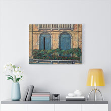 Load image into Gallery viewer, Travel - Italy Blue Shutters Canvas Gallery Wraps