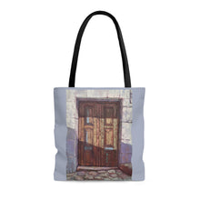 Load image into Gallery viewer, Travel - Greek Door Cobblestone Tote Bag