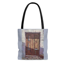 Load image into Gallery viewer, Travel - Greek Door Cobblestone Tote Bag
