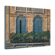 Load image into Gallery viewer, Travel - Italy Blue Shutters Canvas Gallery Wraps