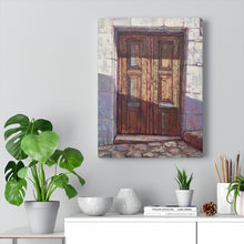 Load image into Gallery viewer, Travel - Greek Door Cobblestone Canvas Gallery Wraps