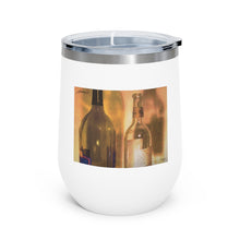 Load image into Gallery viewer, Wine - olive green bottles - 12oz Insulated Wine Tumbler