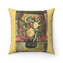 Load image into Gallery viewer, Florals - Sunflower - Faux Suede Square Pillow
