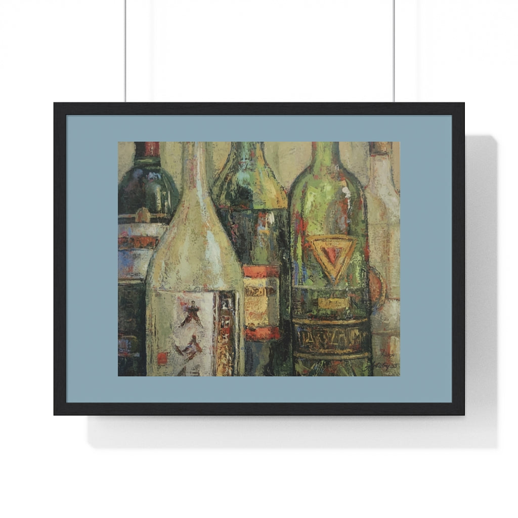 Wine - White Bottle - Premium Framed Horizontal Poster