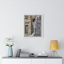 Load image into Gallery viewer, Travel - Alley Green Door  Premium Framed Vertical Poster
