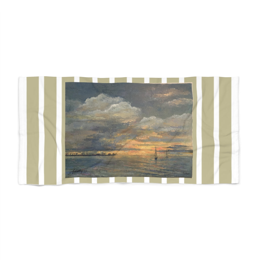 Coastal - Sunset Sail - Beach Towel