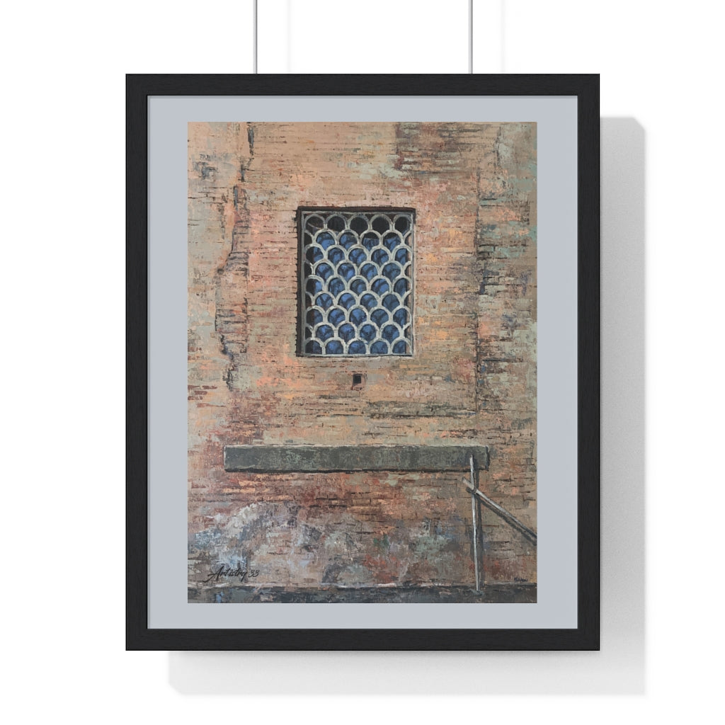 Travel - Window in Italy Premium Framed Vertical Poster