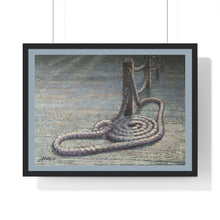 Load image into Gallery viewer, Coastal - Coiled Rope on Dock - Premium Framed Horizontal Poster
