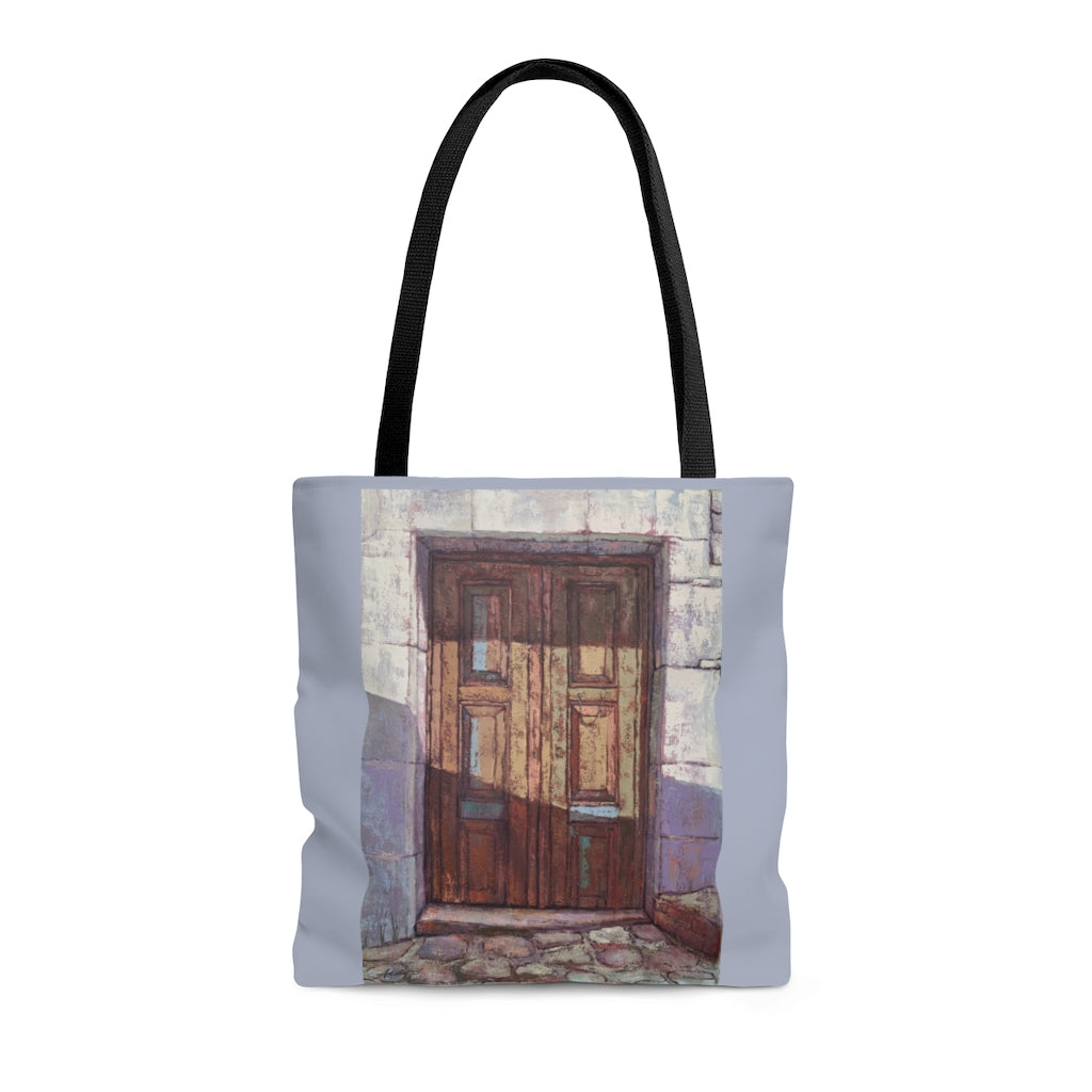 Travel - Greek Door Cobblestone Tote Bag