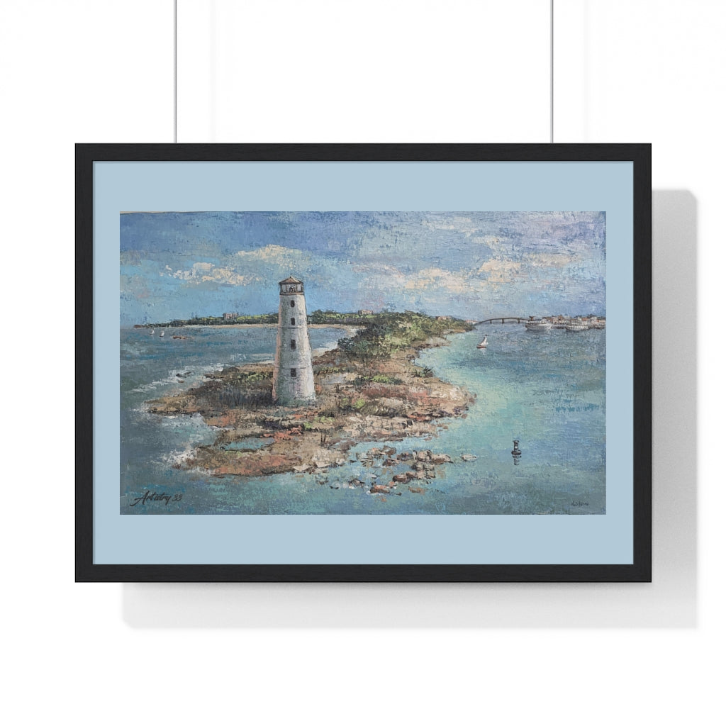 Coastal - Bahama Lighthouse - Premium Framed Horizontal Poster