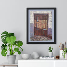 Load image into Gallery viewer, Travel - Greek Door Cobblestone Premium Framed Vertical Poster
