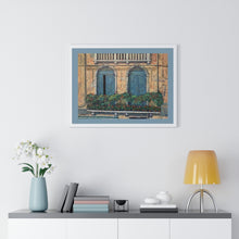 Load image into Gallery viewer, Travel - Italy Blue Shutters - Premium Framed Horizontal Poster

