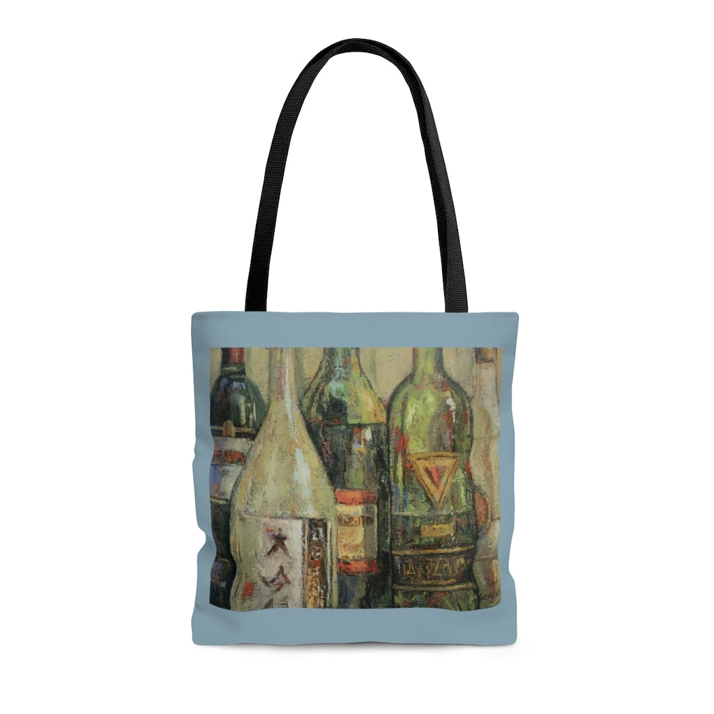 Wine - White Bottle Tote Bag