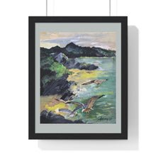 Load image into Gallery viewer, Travel - Gulls Watercolor Premium Framed Vertical Poster
