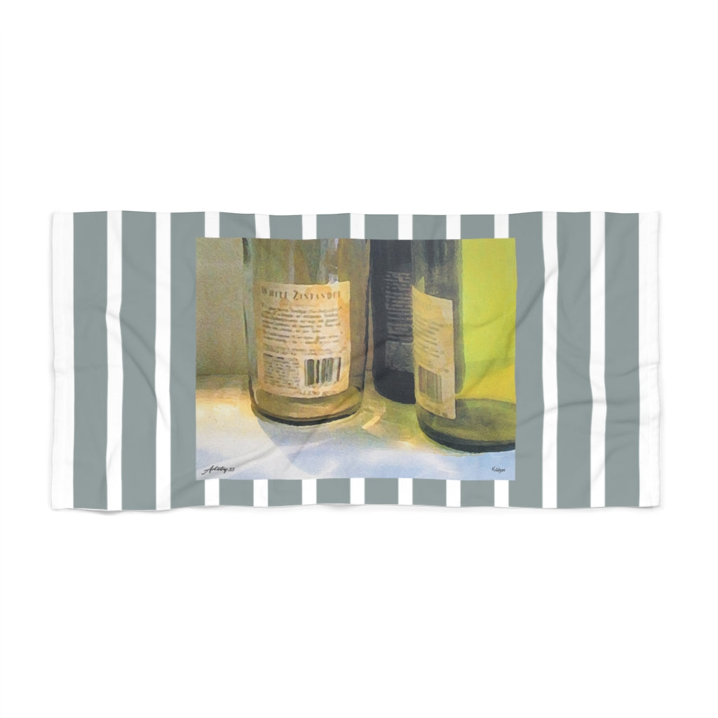 Wine Beach Towel - 2 Bottle Labels