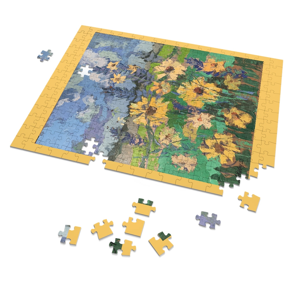 Florals - Yellow Flowers in Meadow - Jigsaw Puzzle (252, 500, 1000)