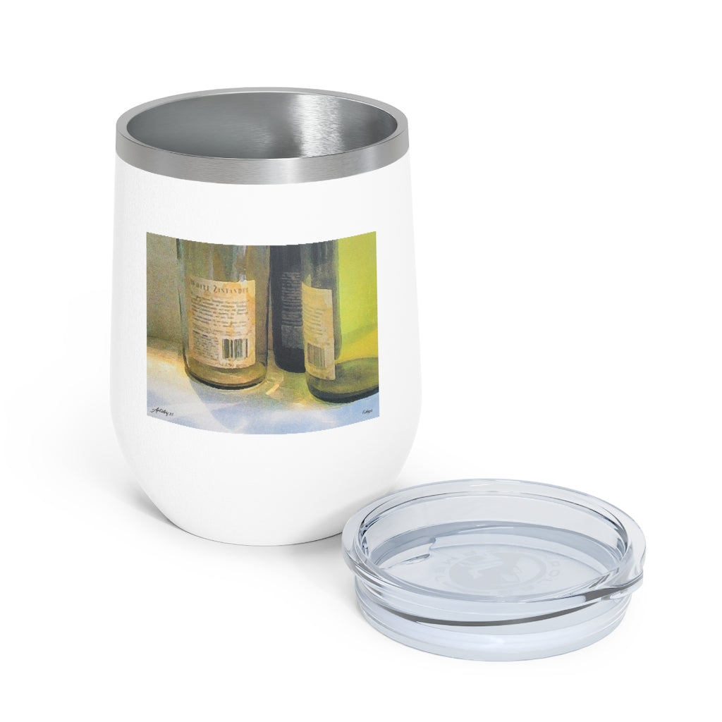 Wine - 2 bottle labels - 12oz Insulated Wine Tumbler