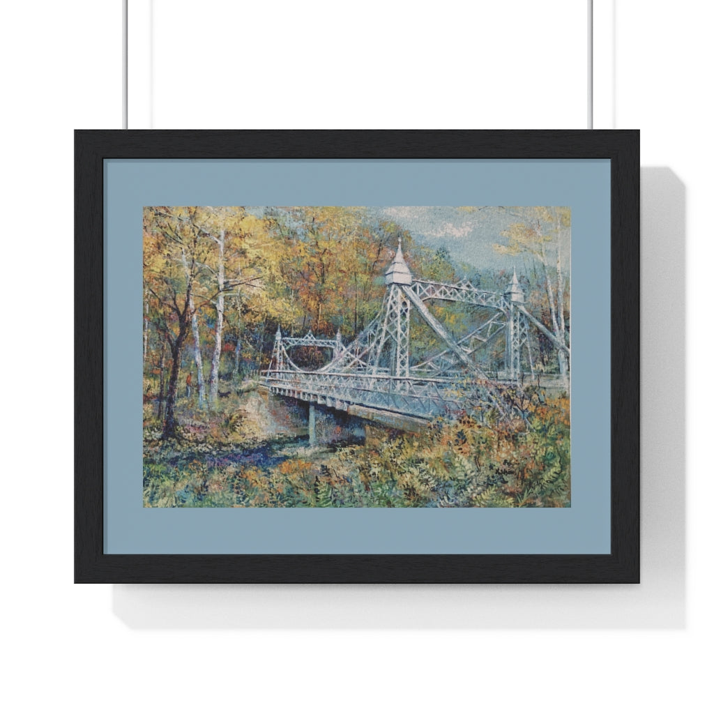 Mill Creek Park - Silver Bridge - Premium Framed Horizontal Poster