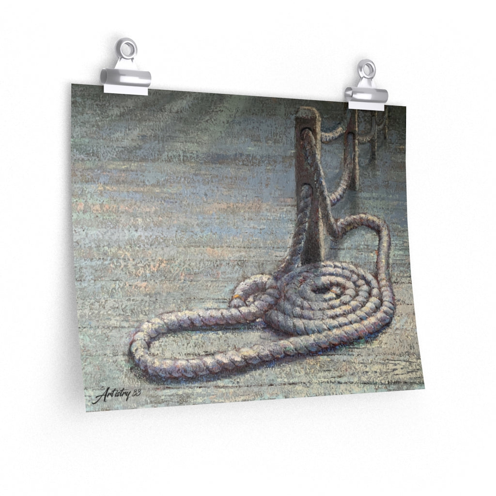 Coastal - Rope on Dock - Premium Matte horizontal posters