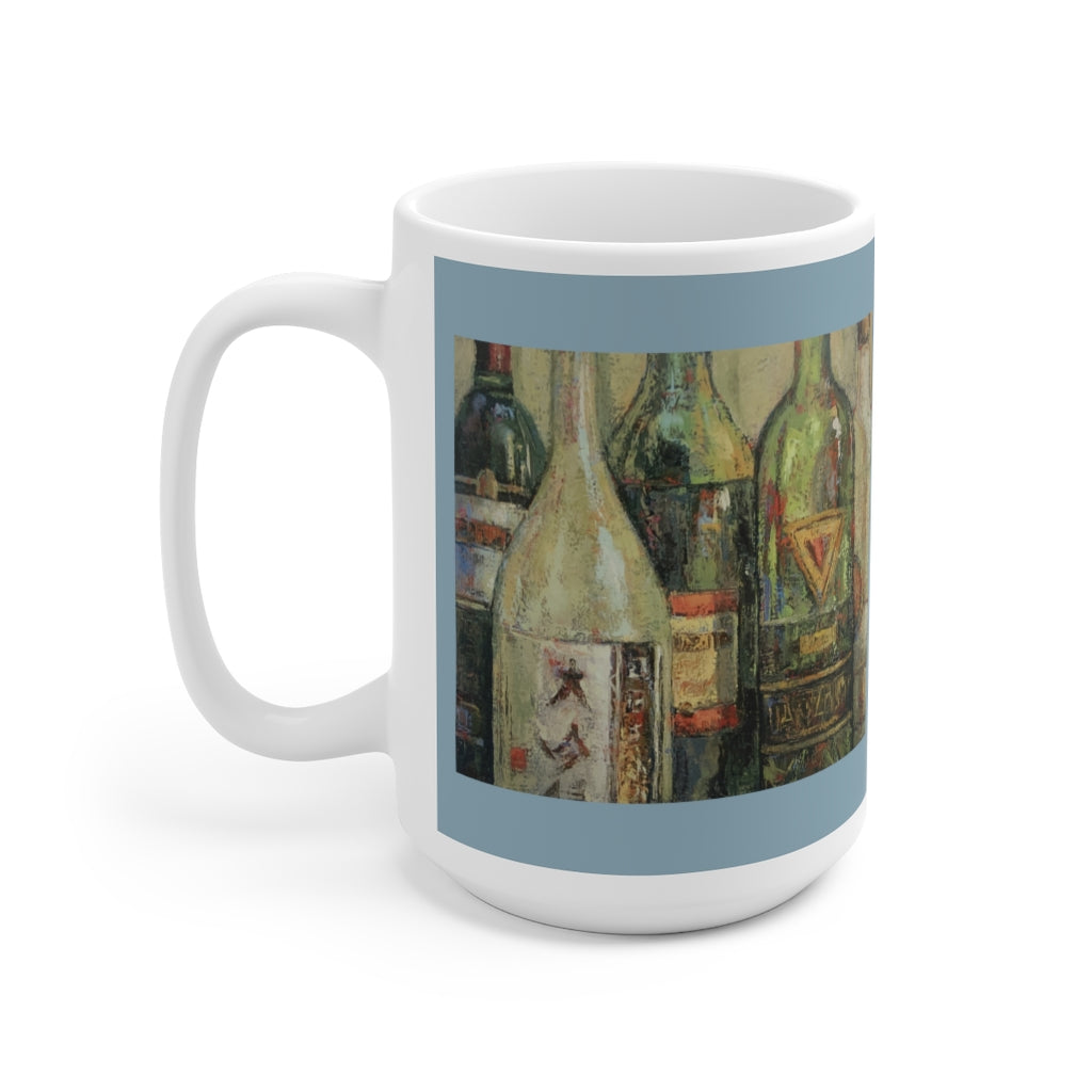 Wine - White Bottle Ceramic Mug 15oz