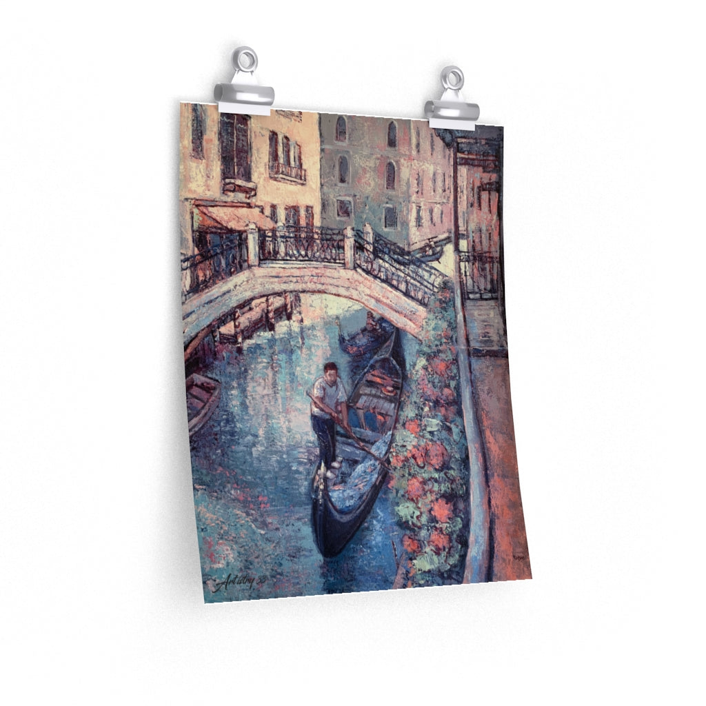 Coastal - Venice Gondola Ride - Premium Matte vertical posters