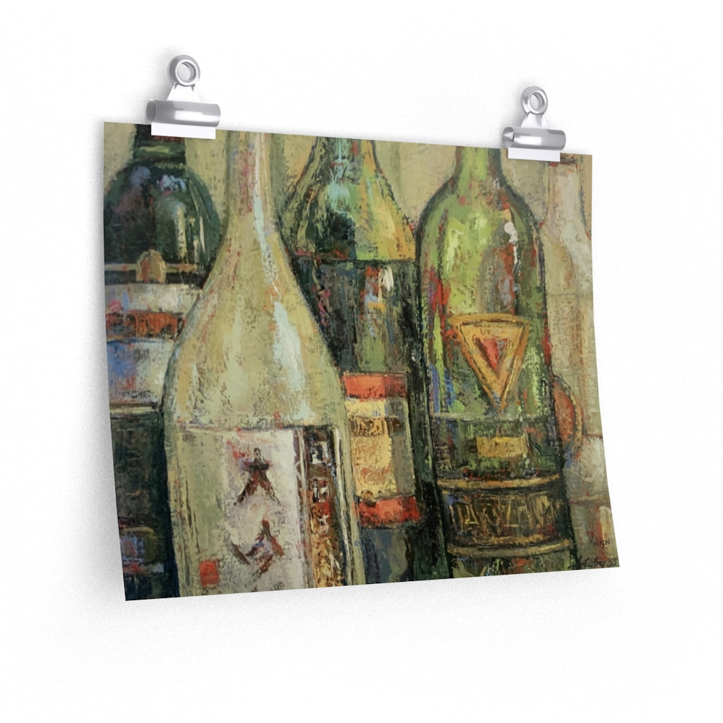 Wine - White Bottle Premium Matte horizontal posters