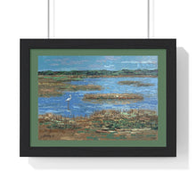 Load image into Gallery viewer, Coastal - Heron in Marsh - Premium Framed Horizontal Poster
