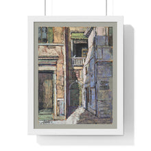 Load image into Gallery viewer, Travel - Alley Green Door  Premium Framed Vertical Poster
