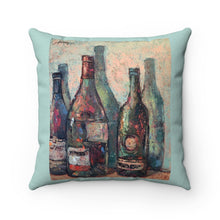 Load image into Gallery viewer, Wine - Bottle Shadows - Faux Suede Square Pillow
