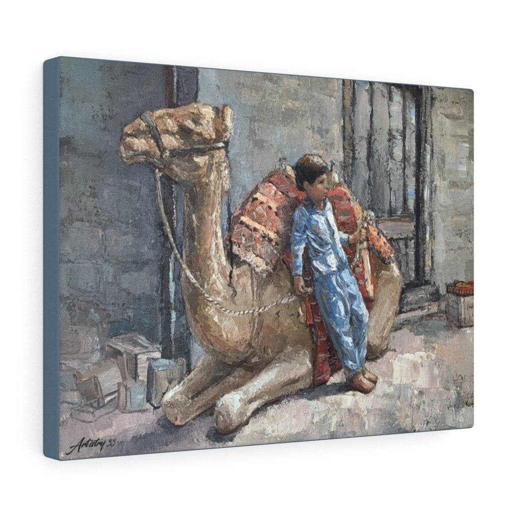 Travel - Egypt Camel and Boy Canvas Gallery Wraps