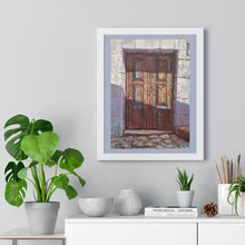 Load image into Gallery viewer, Travel - Greek Door Cobblestone Premium Framed Vertical Poster
