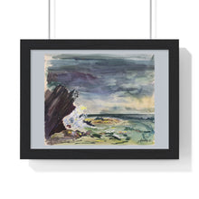 Load image into Gallery viewer, Travel - Cliffs Watercolor - Premium Framed Horizontal Poster
